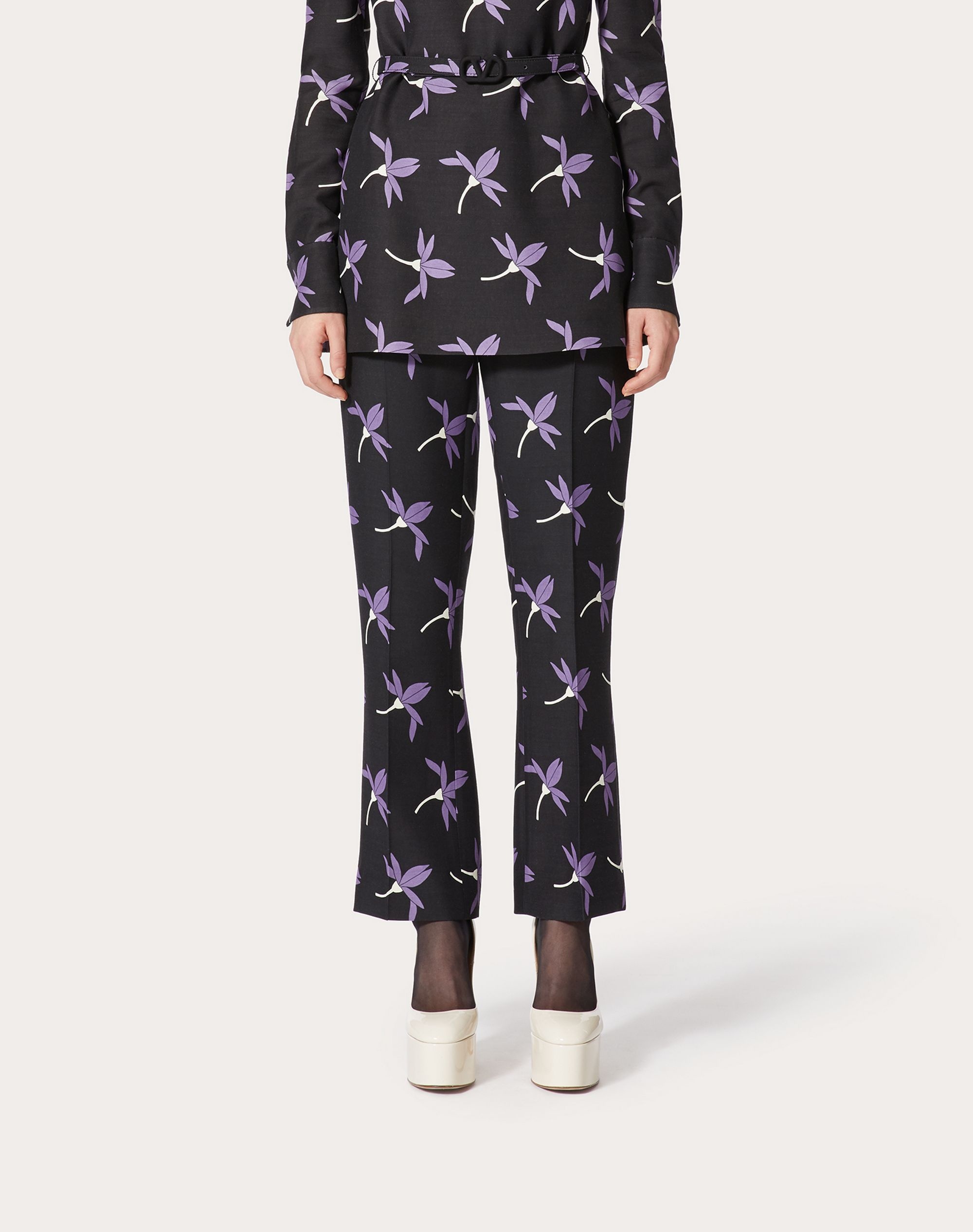 PRINTED CREPE COUTURE PANTS - 3