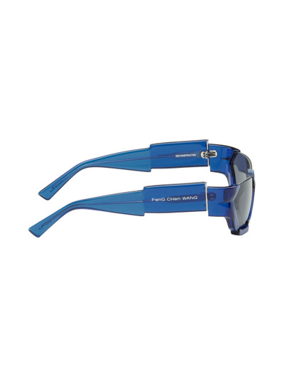 FENG CHEN WANG SSENSE Exclusive Blue Deconstructed Sunglasses outlook
