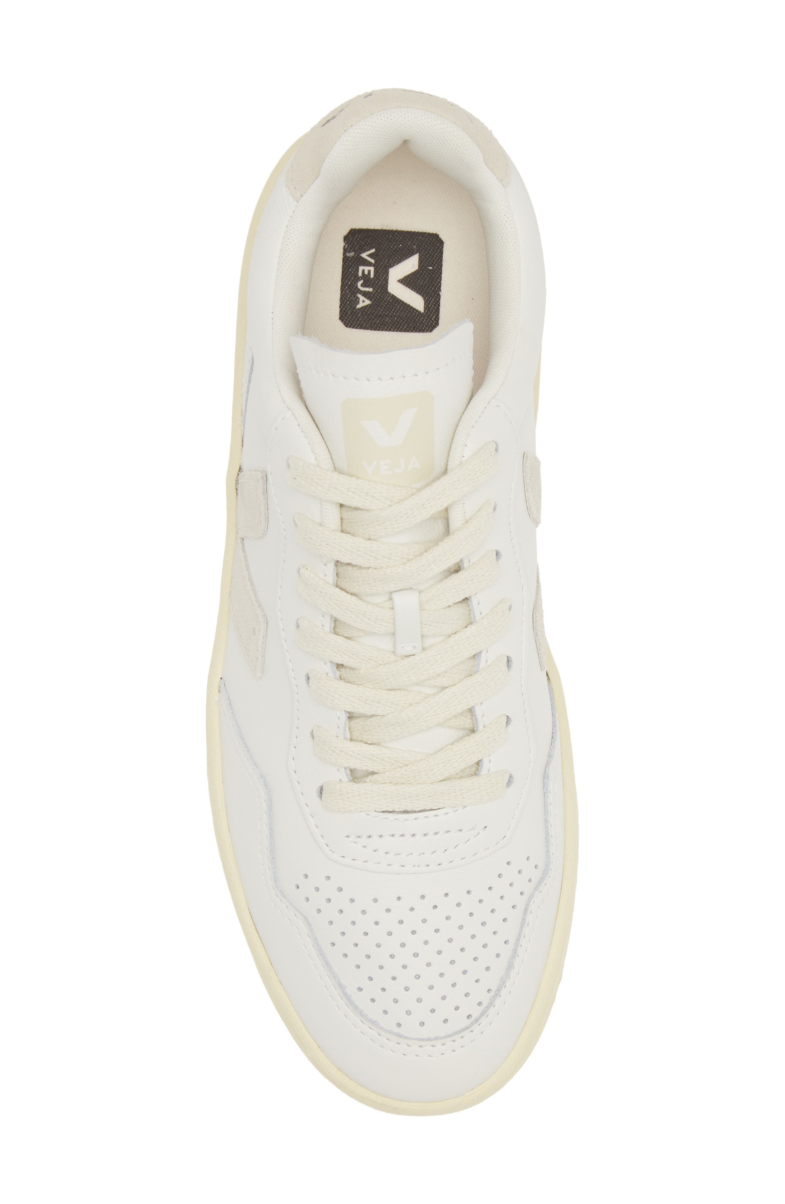 Veja V-90 Leather Sneaker in Extra-White/Natural at Nordstrom - 5