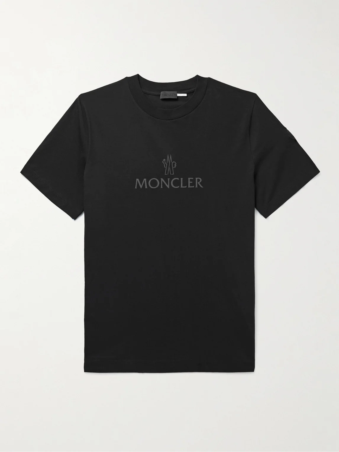 Mesh-Trimmed Logo-Print Cotton-Jersey T-Shirt - 1