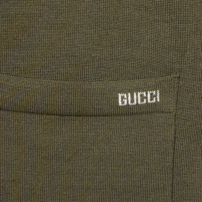 Fine wool knit cardigan with intarsia 6