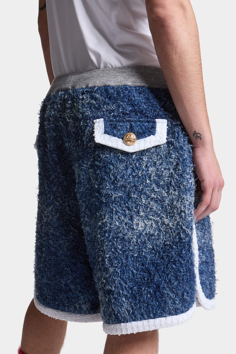 DENIM FUR SHORT PANTS - 5