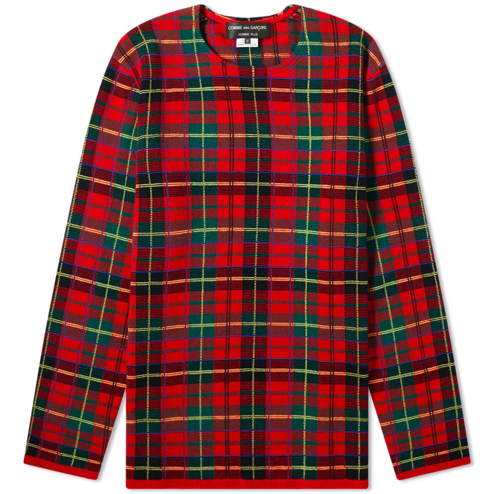 Comme des Garcons Homme Plus Tartan Check Crew Knit - 1