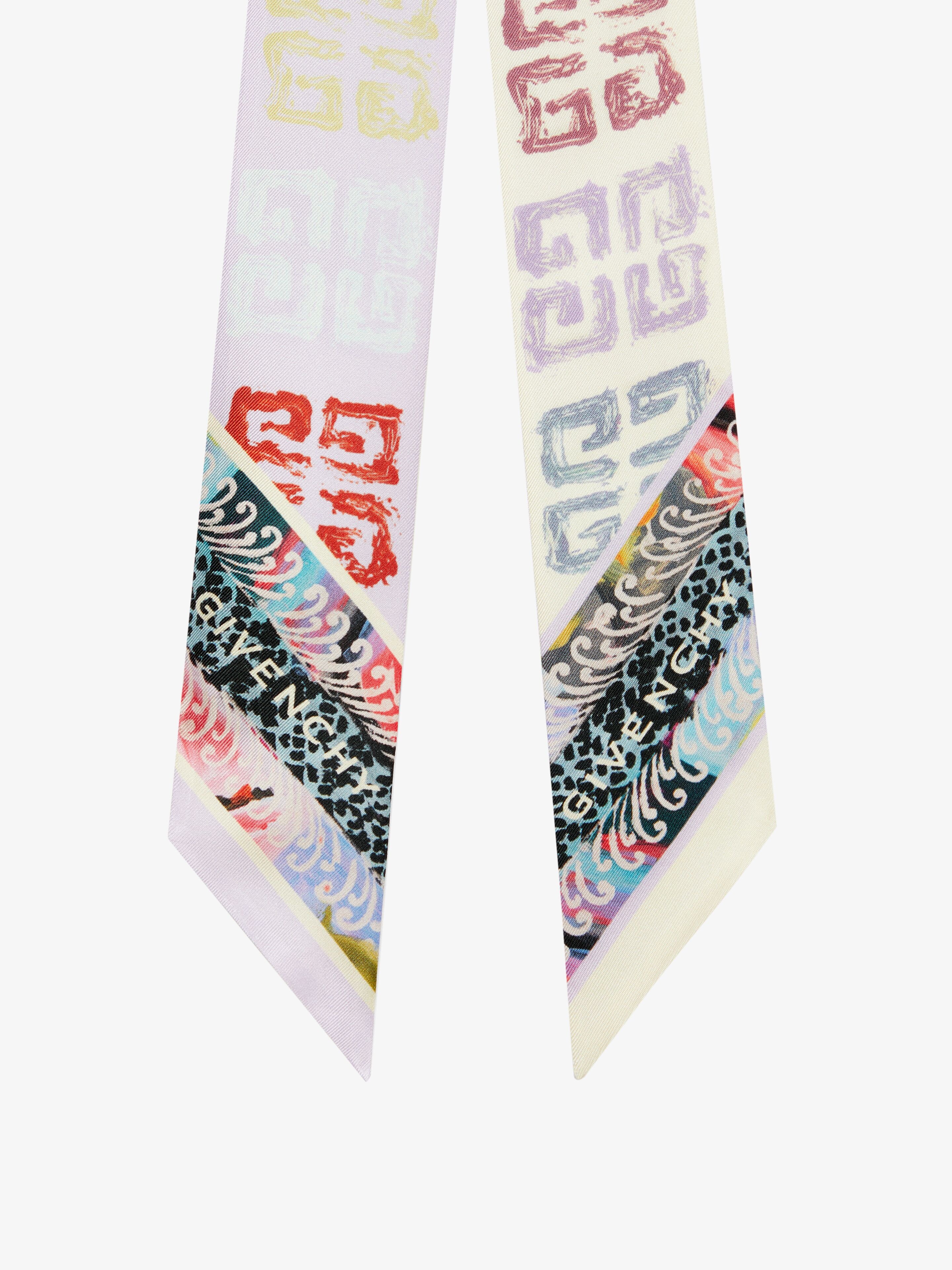 SCARF IN SILK WITH STENCIL EFFECT 4G PRINT - 2