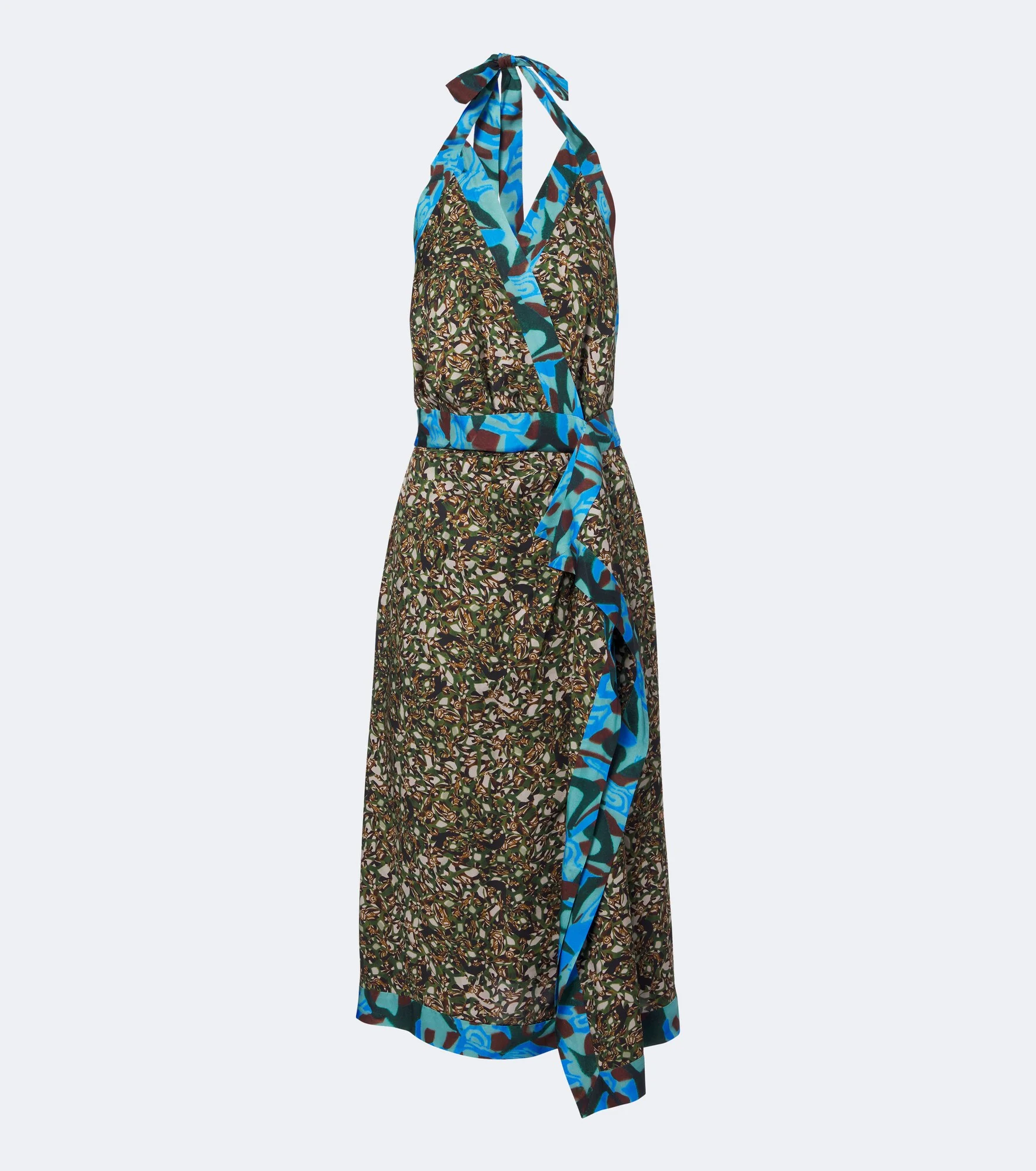 Printed halterneck midi dress - 1