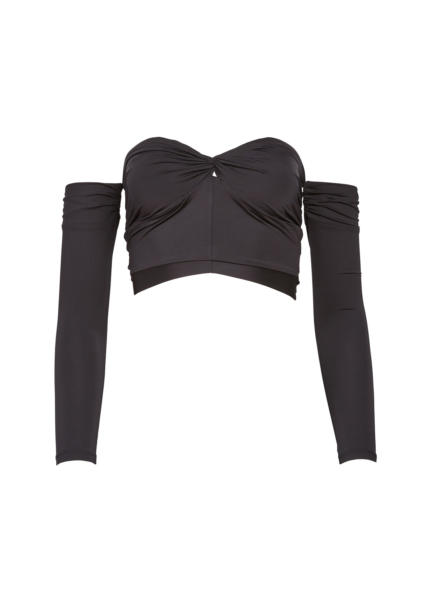 Jersey Draped Crop Top - 4