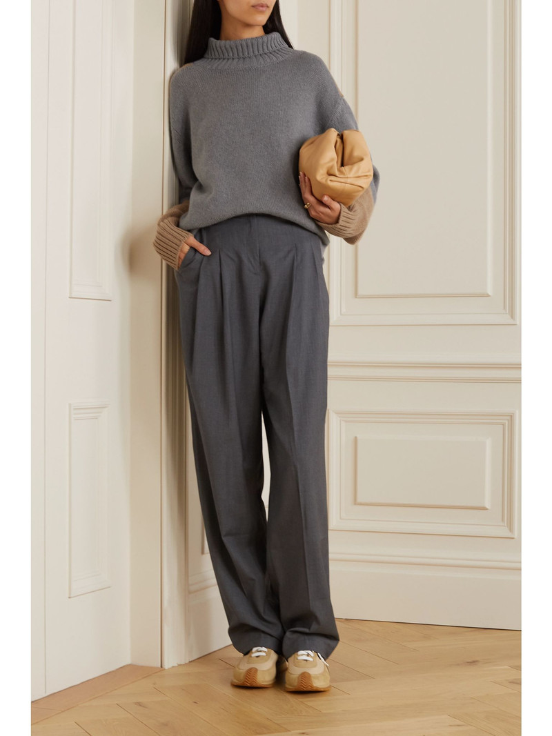 Loro Piana Color-block cashmere turtleneck sweater Gray outlook