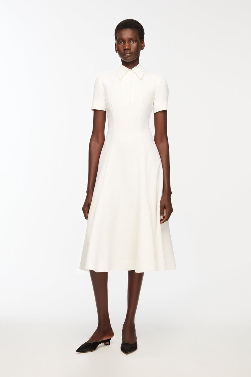 EMILIA WICKSTEAD Feliciana Dress In Ivory Single Wool Crepe outlook