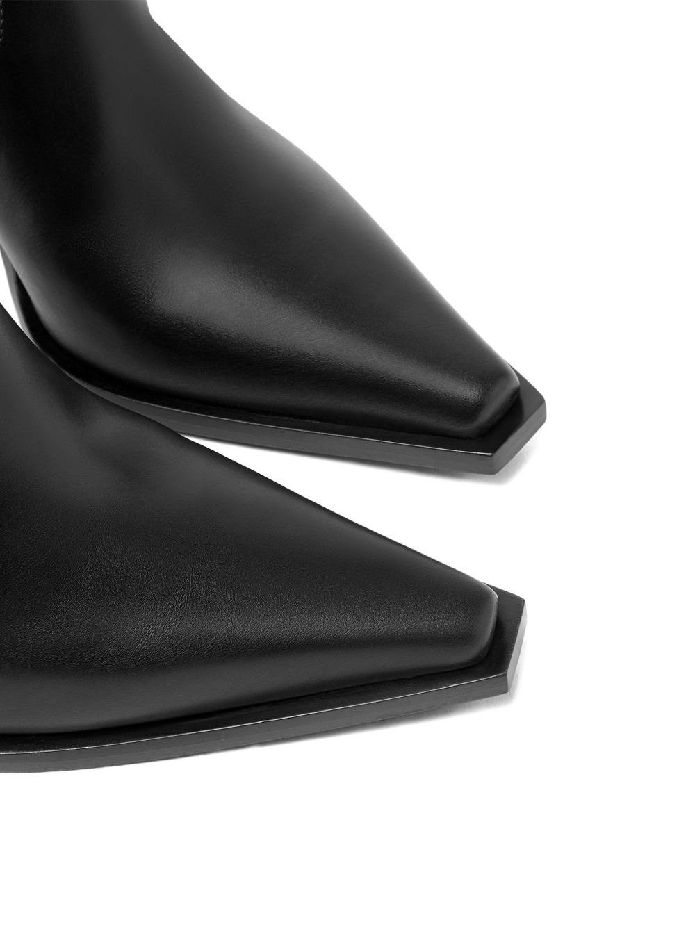 leather V-buckle boots - 3