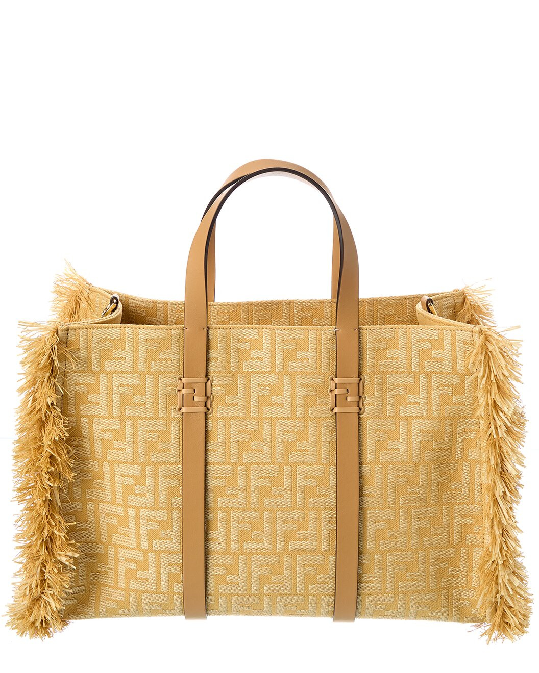 FENDI Summer Jacquard & Raffia Tote - 2