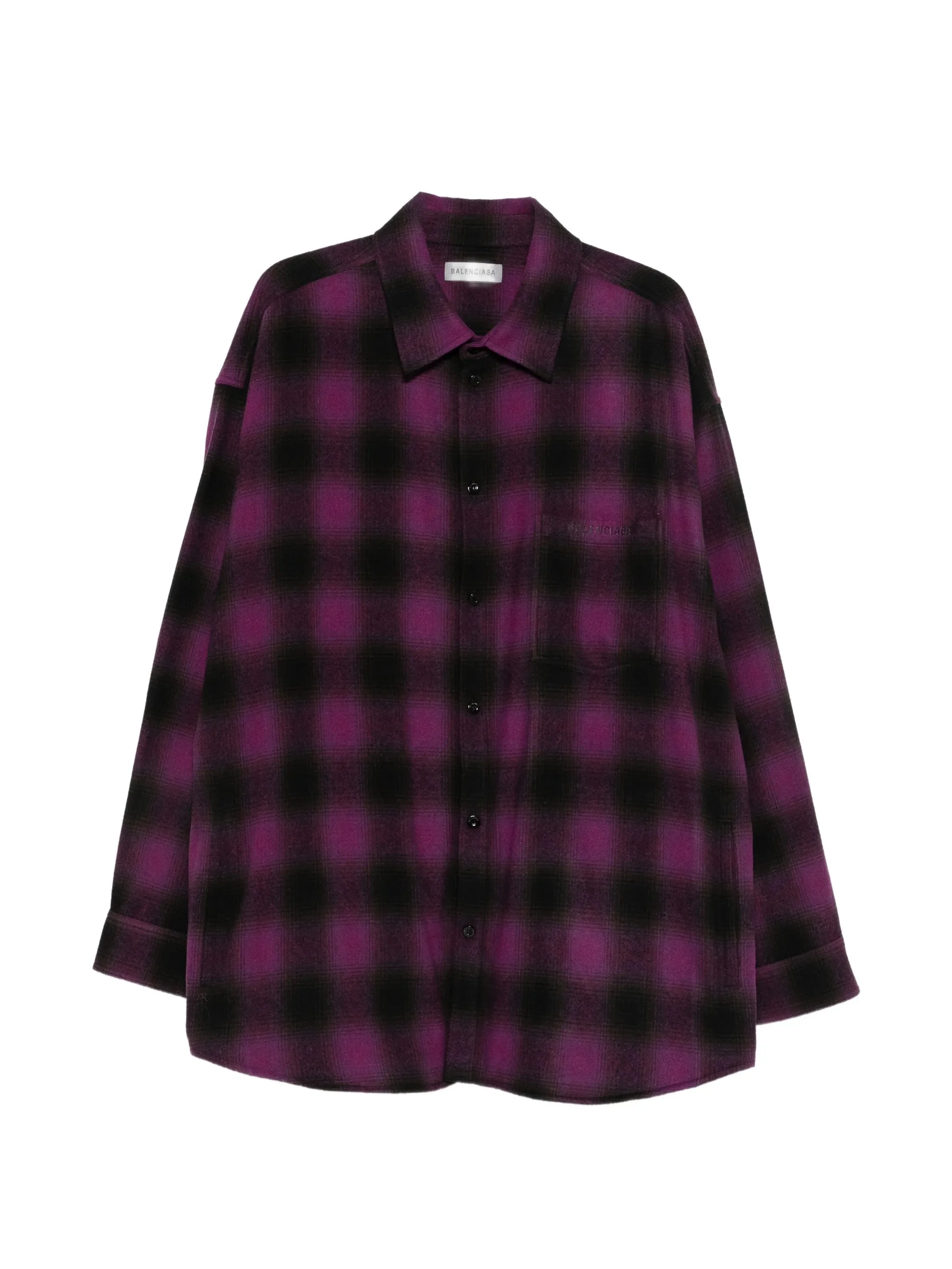 Balenciaga Check-pattern Logo-embroidered Shirt - 1