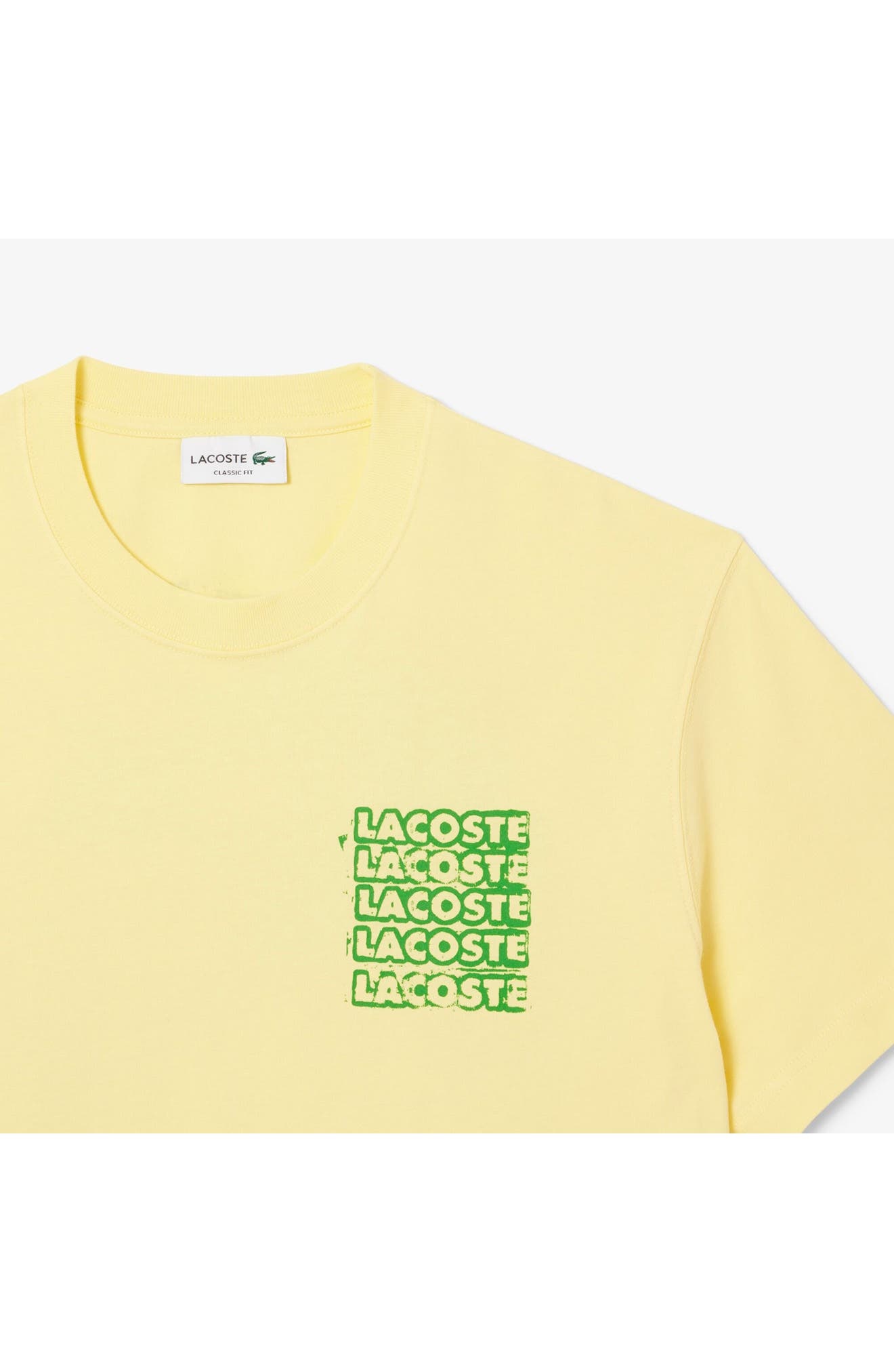 Lacoste Stencil Classic Fit Graphic T-Shirt in Gzi Yellow/Calathea at Nordstrom - 8