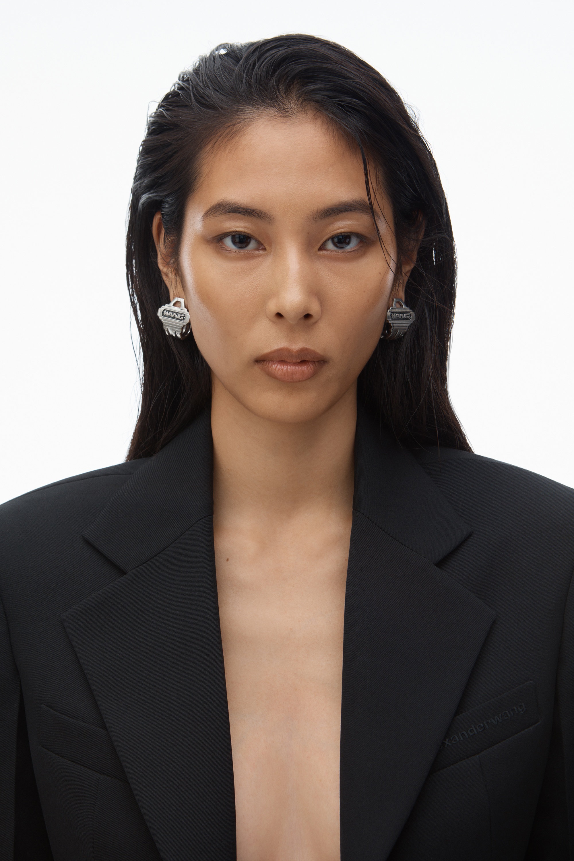 cropped tuxedo blazer in wool tailoring - 4