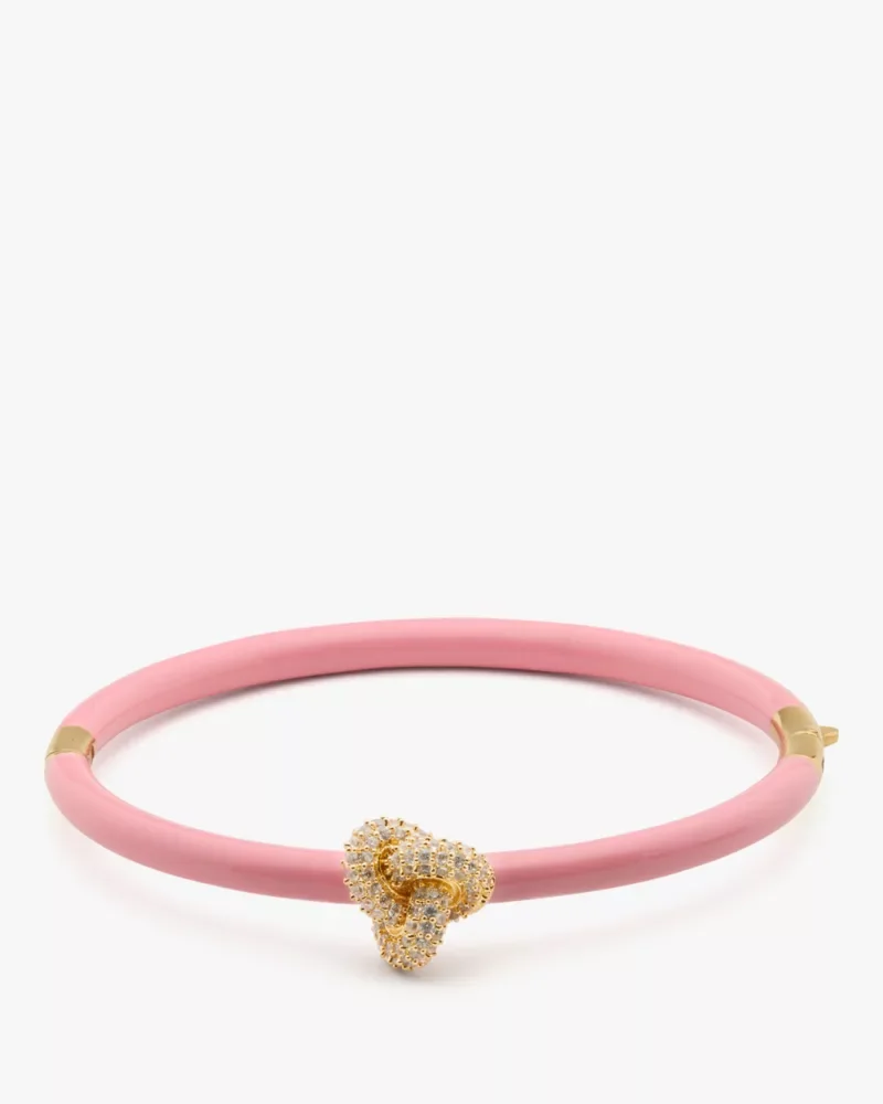 Double Knot Pave Hinged Bangle - 1