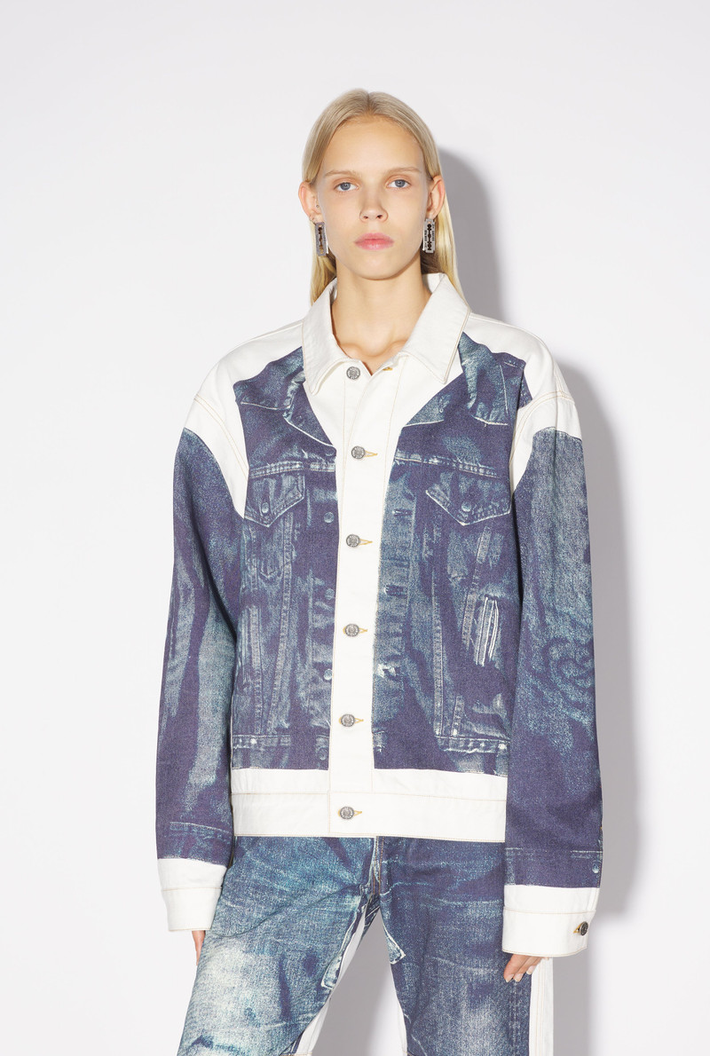 Jean Paul Gaultier THE WHITE TROMPE L’OEIL DENIM JACKET outlook