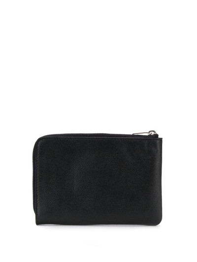 SAINT LAURENT textured logo print key pouch outlook