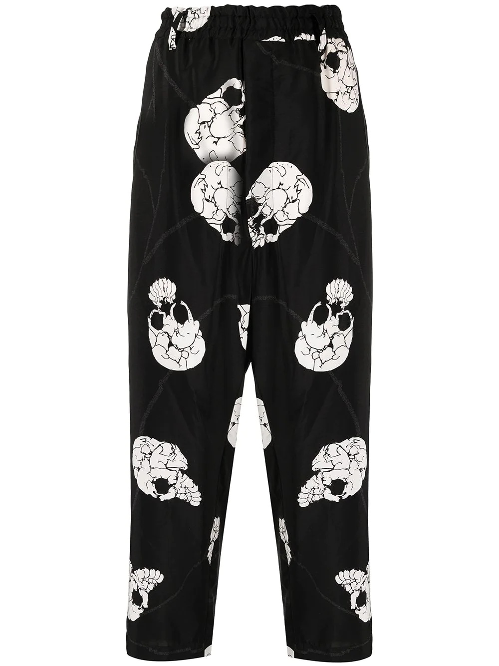 skull-print tapered trousers - 1