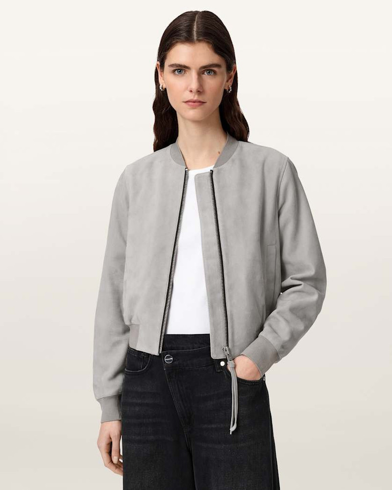 ALLSAINTS ORTEN SUEDE BOMBER JACKET outlook
