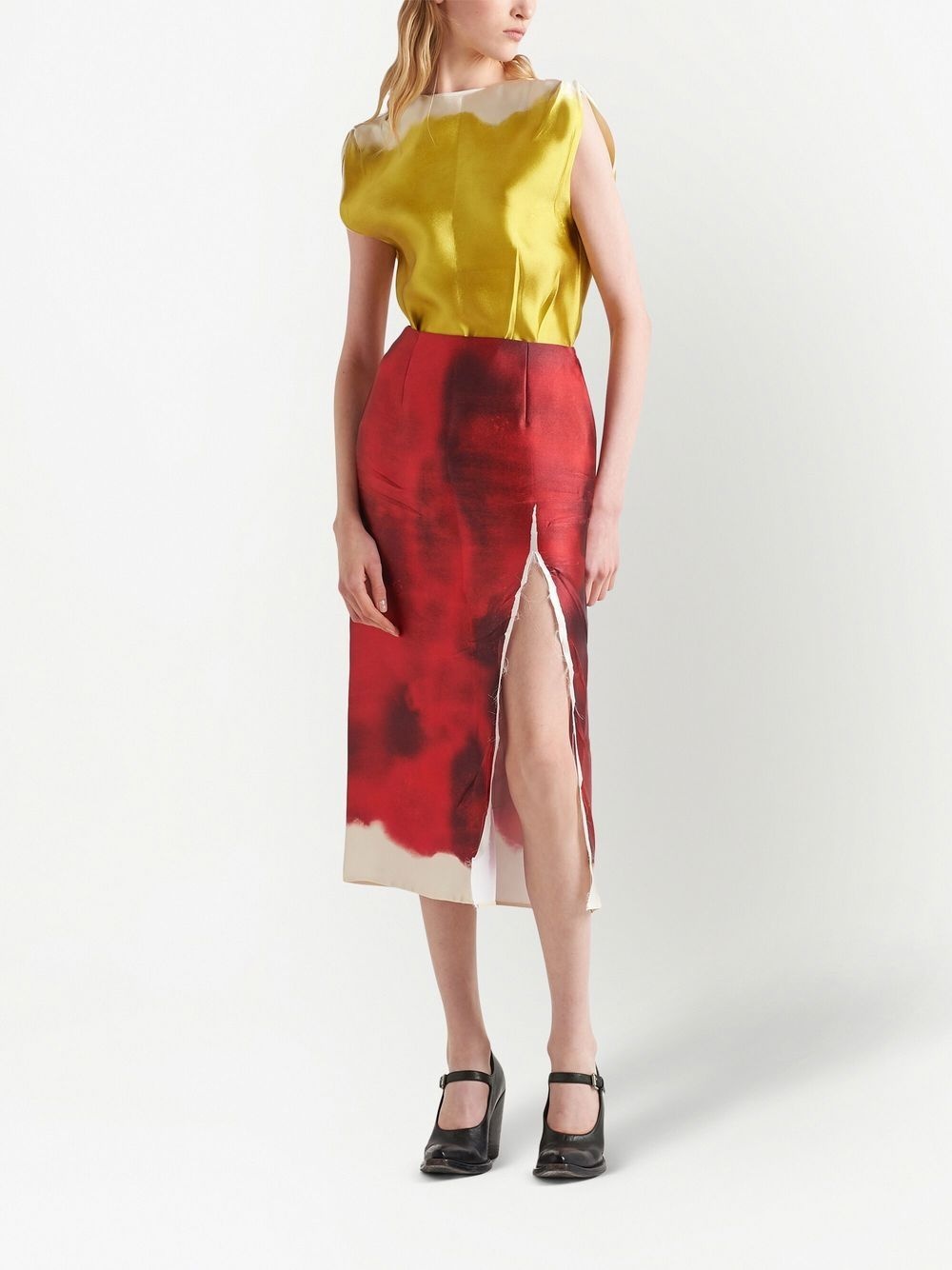 abstract-print midi skirt - 2