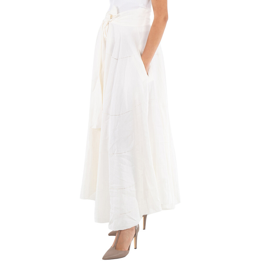 Calcaterra - Calcaterra White Doppia Ruota Skirt - 2