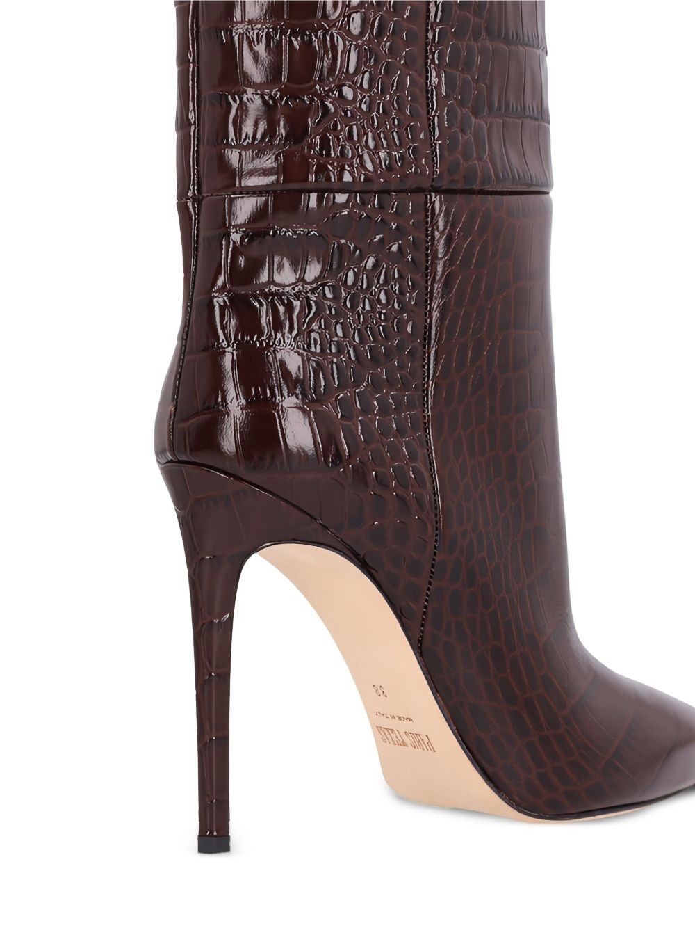 85mm crocodile-embossed knee-high boots - 2