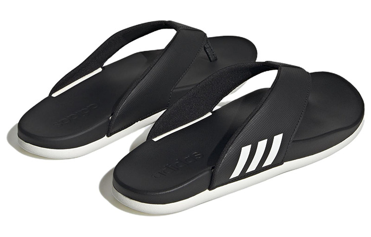 (WMNS) adidas Adilette Comfort Flip Flop 'Black White' HQ4458 - 5