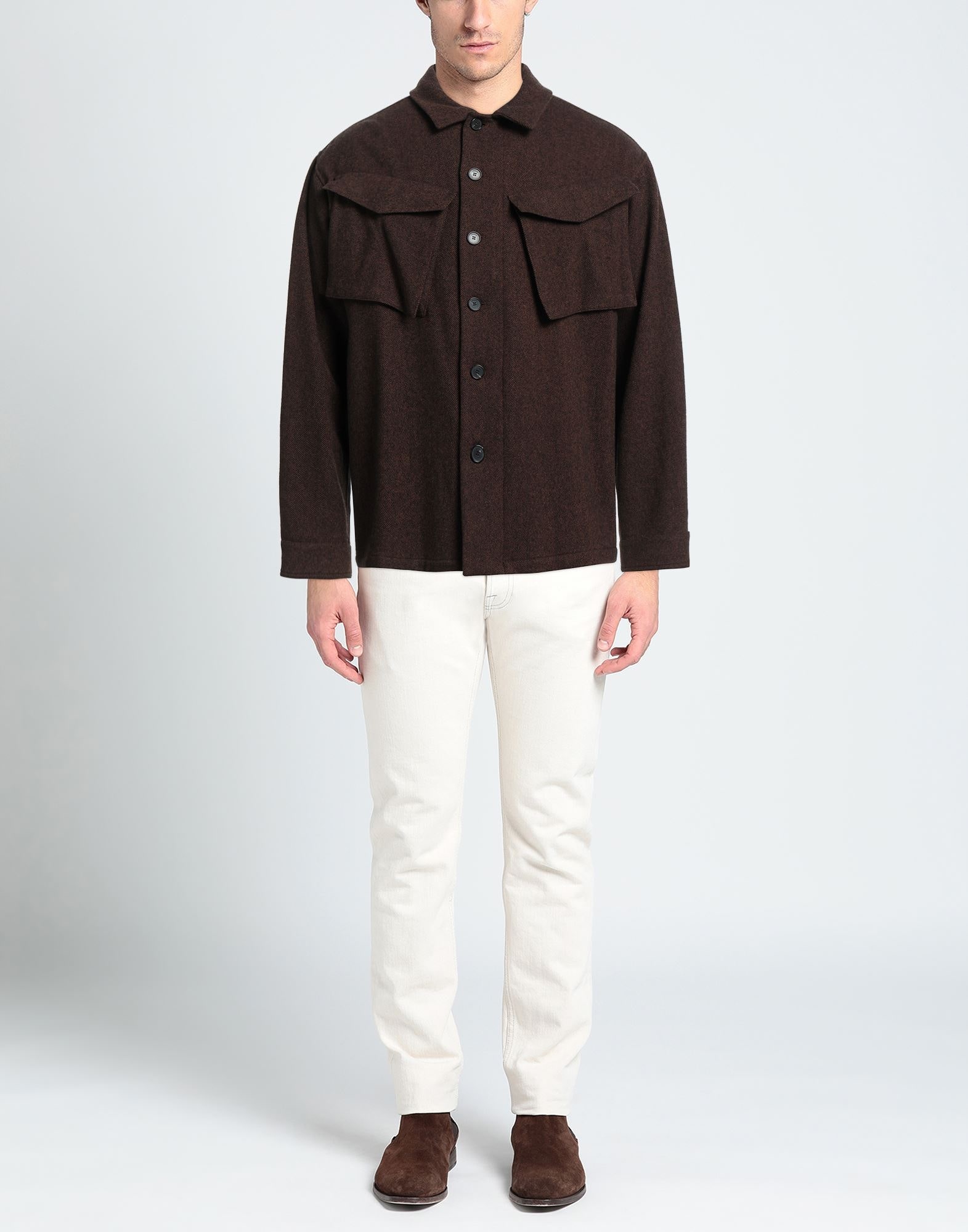Dark brown Men's Patterned Shirt - 2