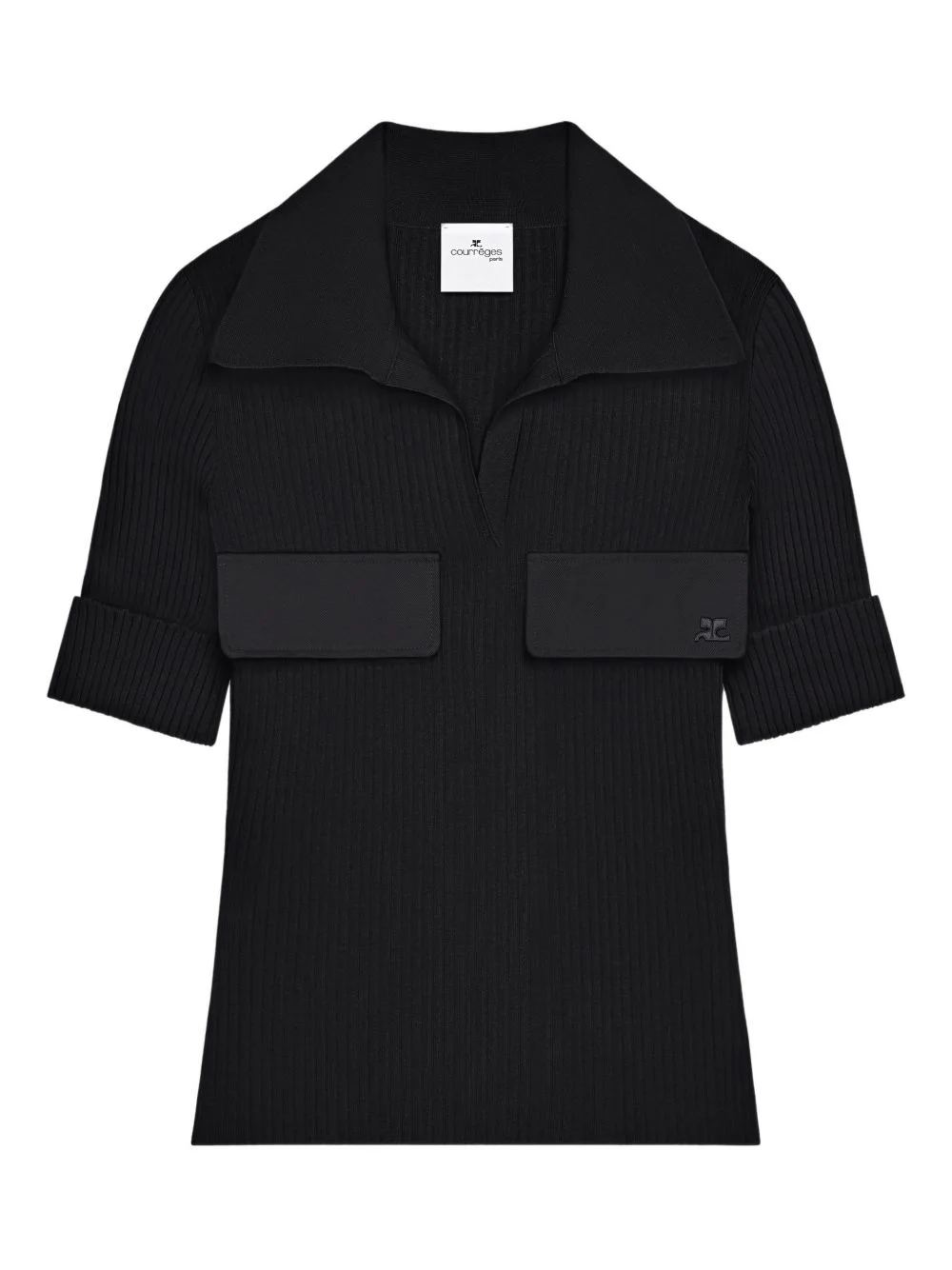 flap-pocket ribbed T-shirt - 1