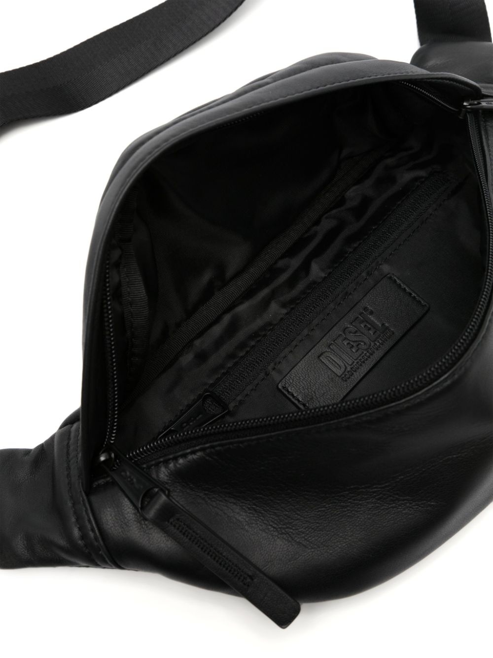 logo-plaque leather belt bag - 5