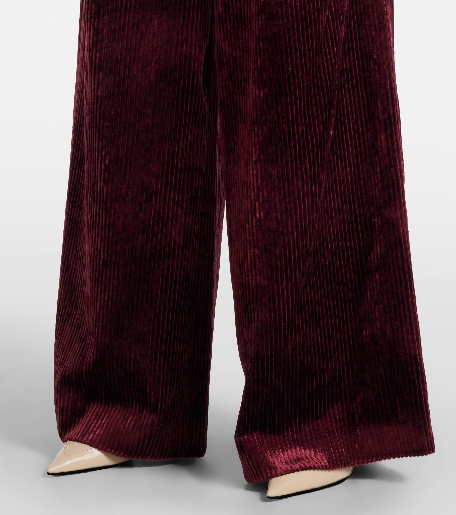 Mid-rise corduroy wide-leg pants - 5