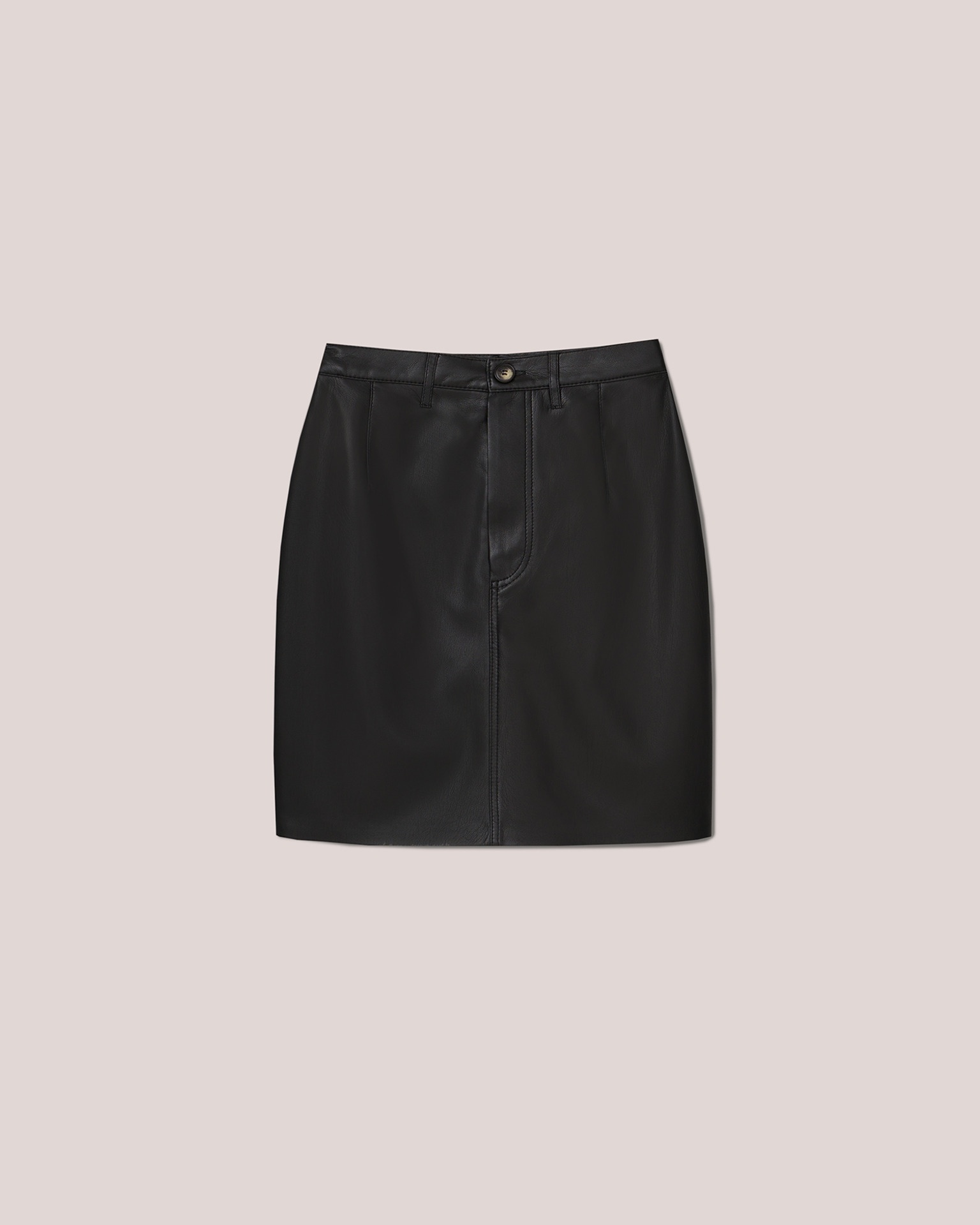 VENNE - Vegan leather mini skirt - Black - 1
