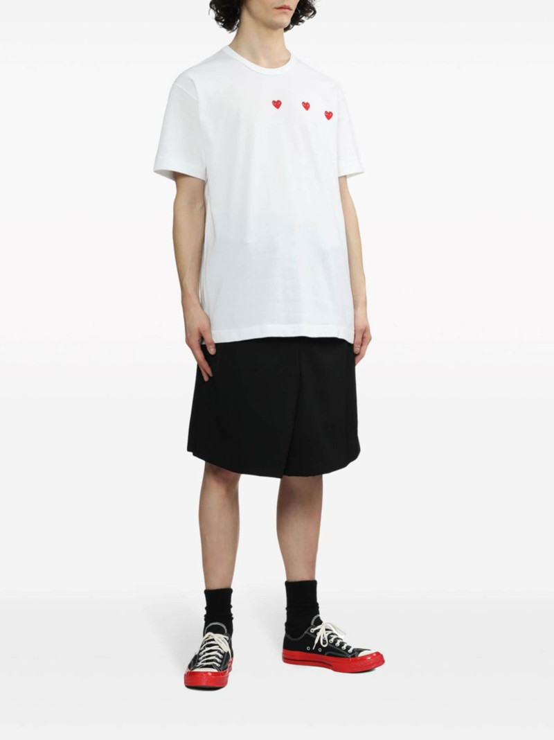 Comme des Garçons PLAY Triple Hearts cotton T-shirt outlook