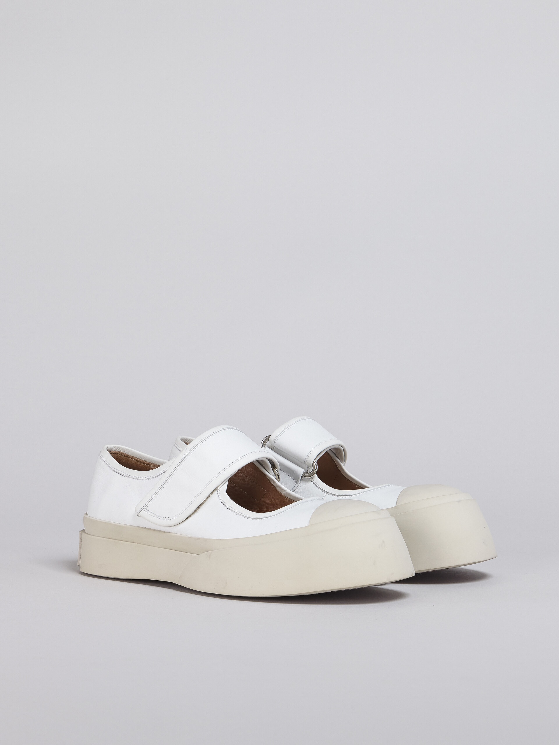 WHITE CALF LEATHER PABLO MARY-JANE SNEAKER - 2