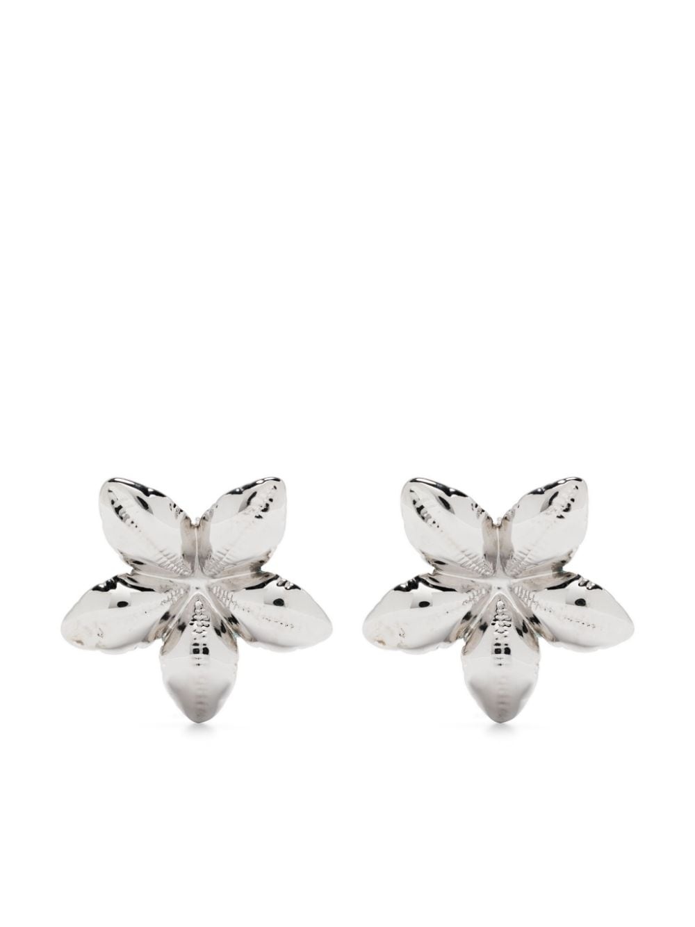 floral-shaped polished earrings - 1