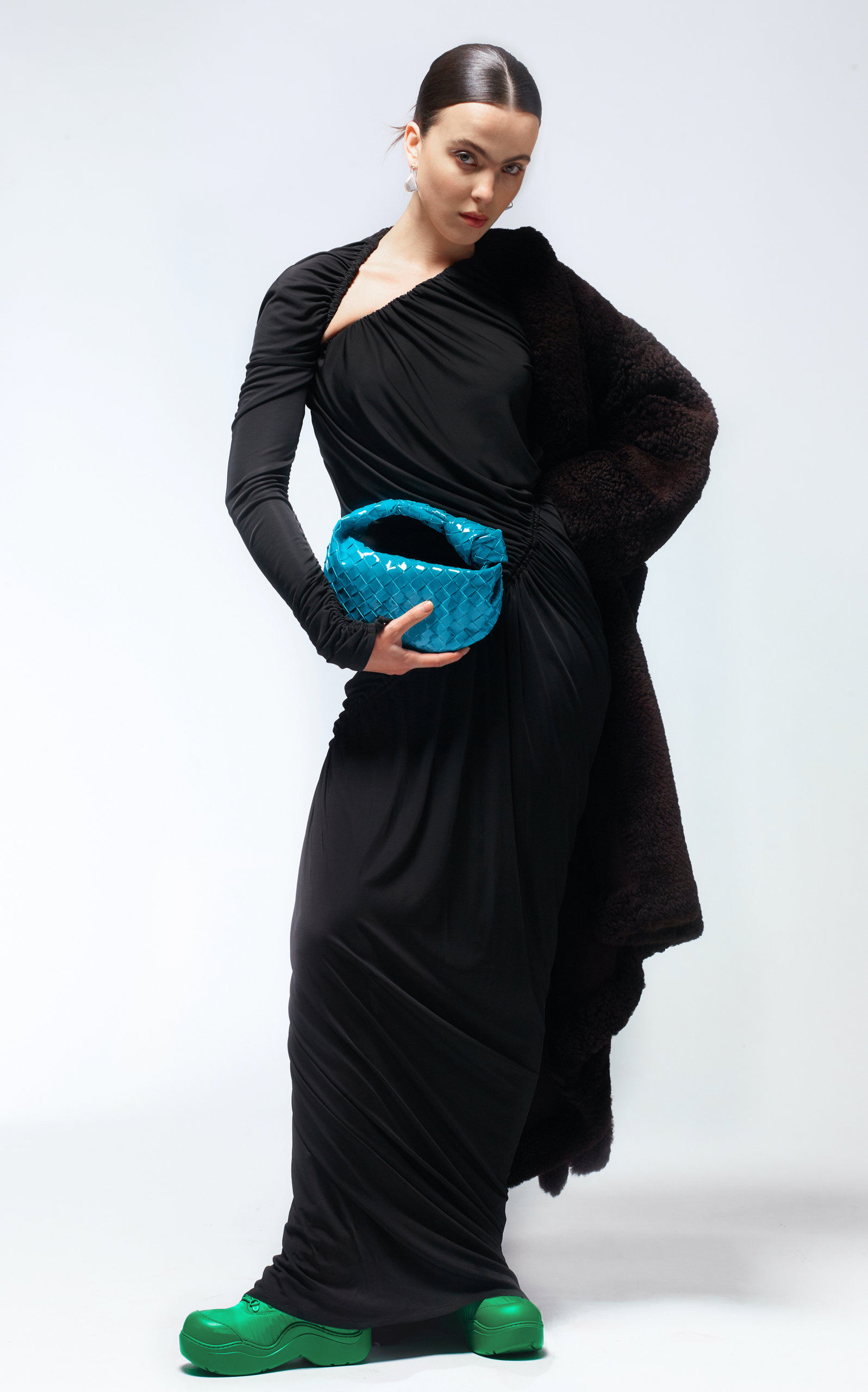 Ruched Jersey Maxi Dress brown - 2