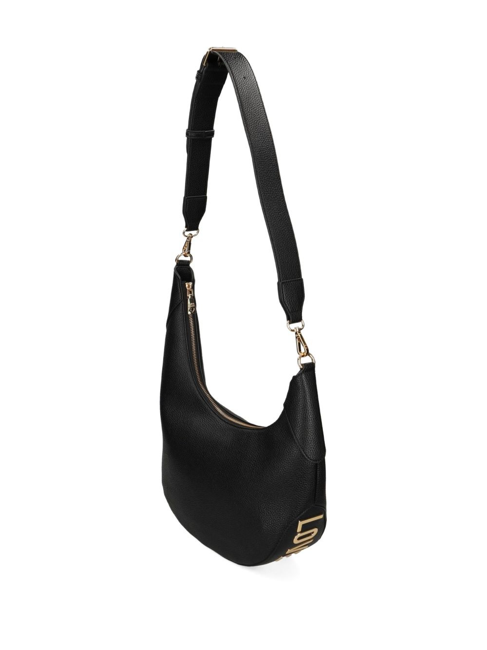 logo-plaque crescent shoulder bag - 4