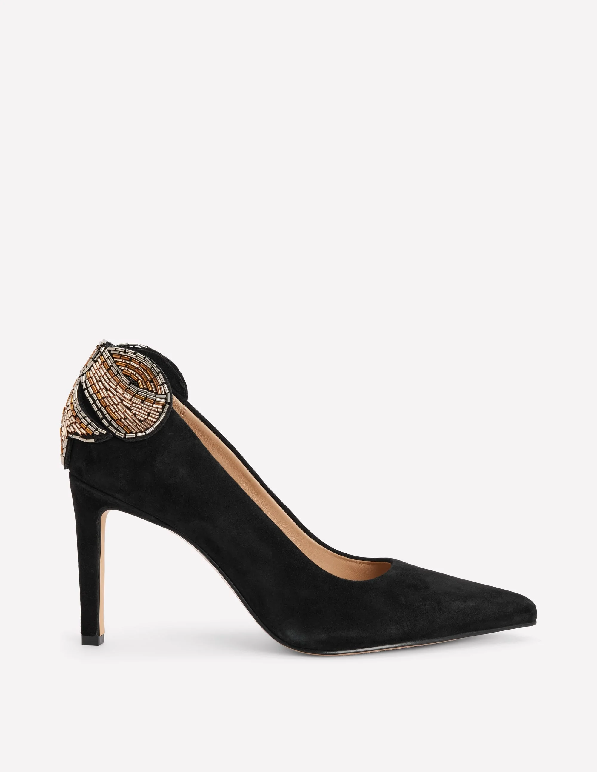 Embellished Court Shoes-Black - 1