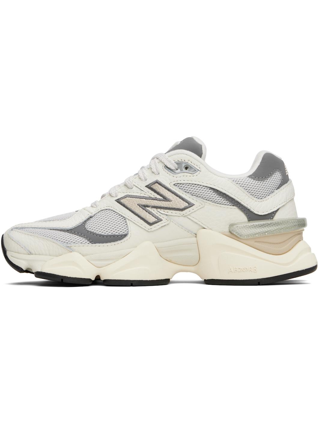 White & Gray 9060 Sneakers - 3