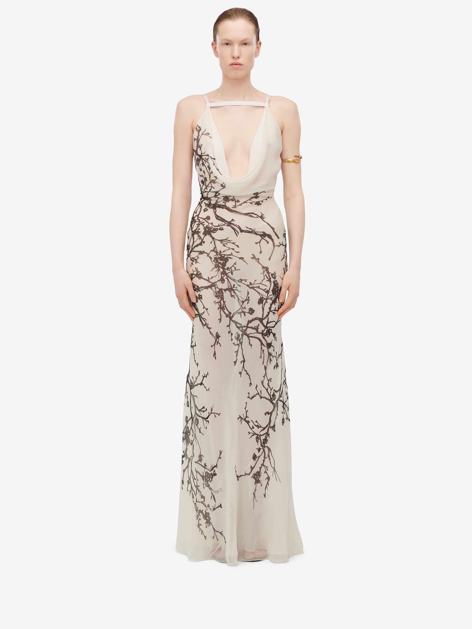 Women's Cherry Branches Evening Dress in Calico - 2