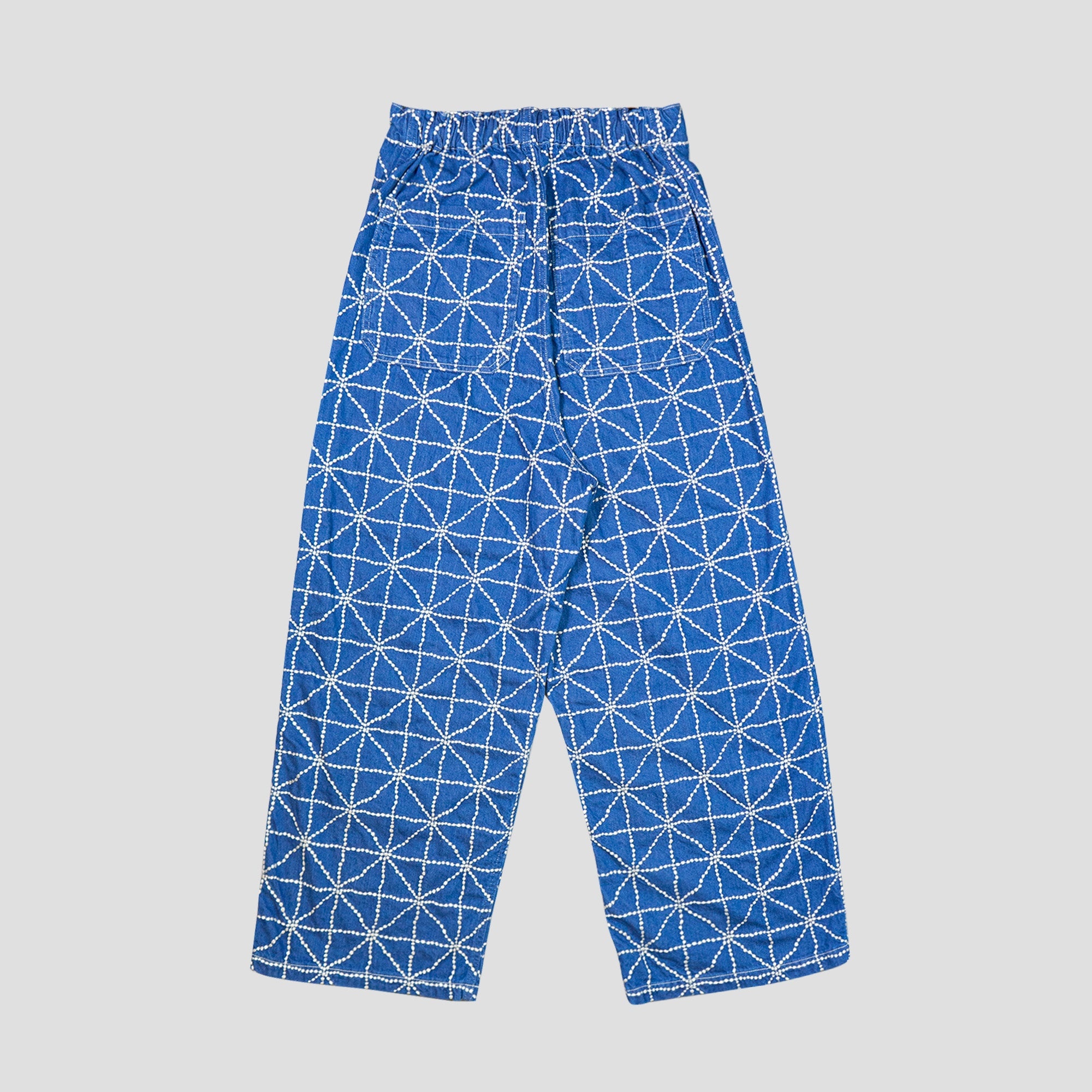 8oz DENIM FOLD DOJO W-KNEE BAGGY PANTS - 2