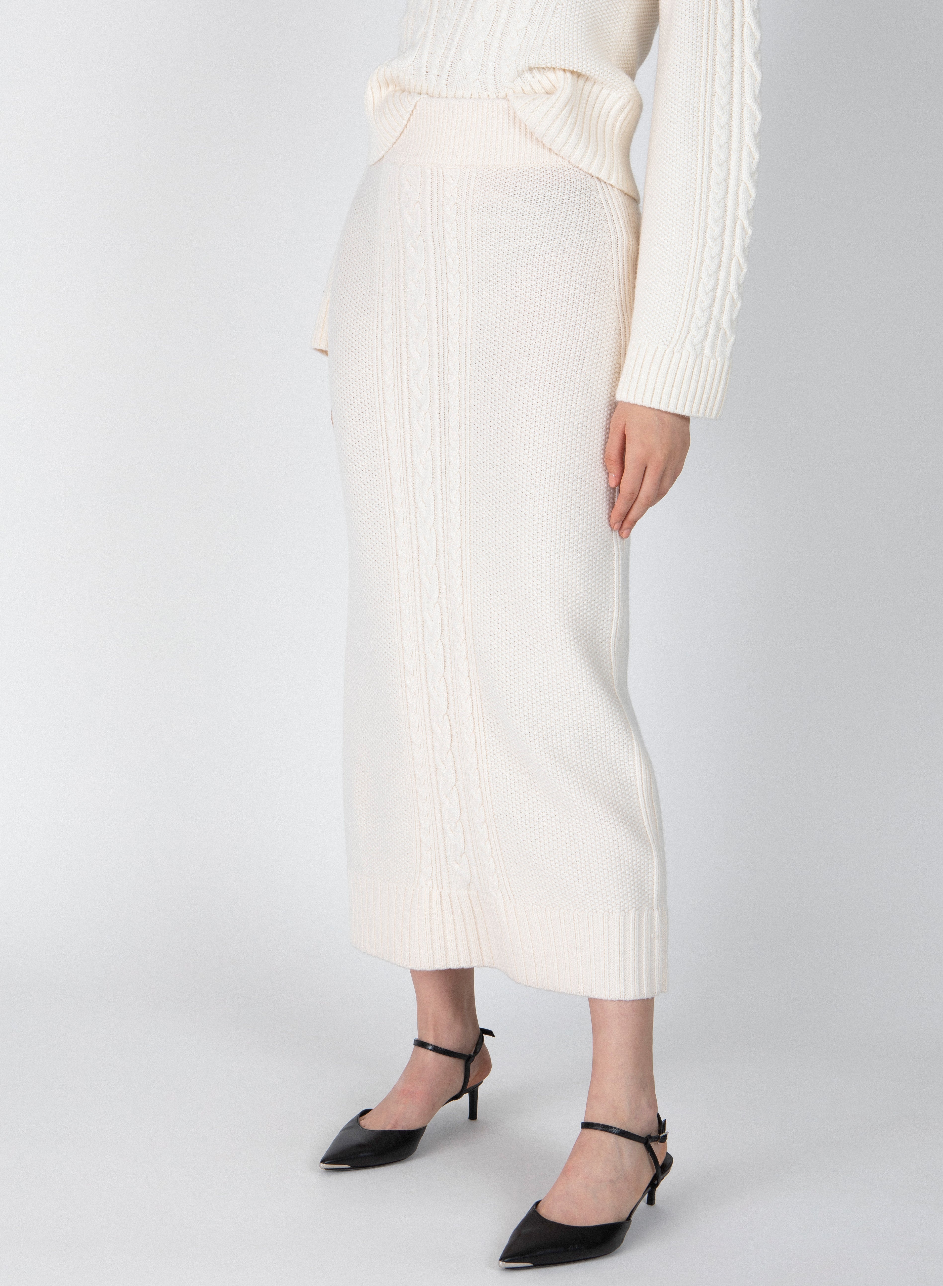 VALENTIN CABLE KNIT SKIRT - 2
