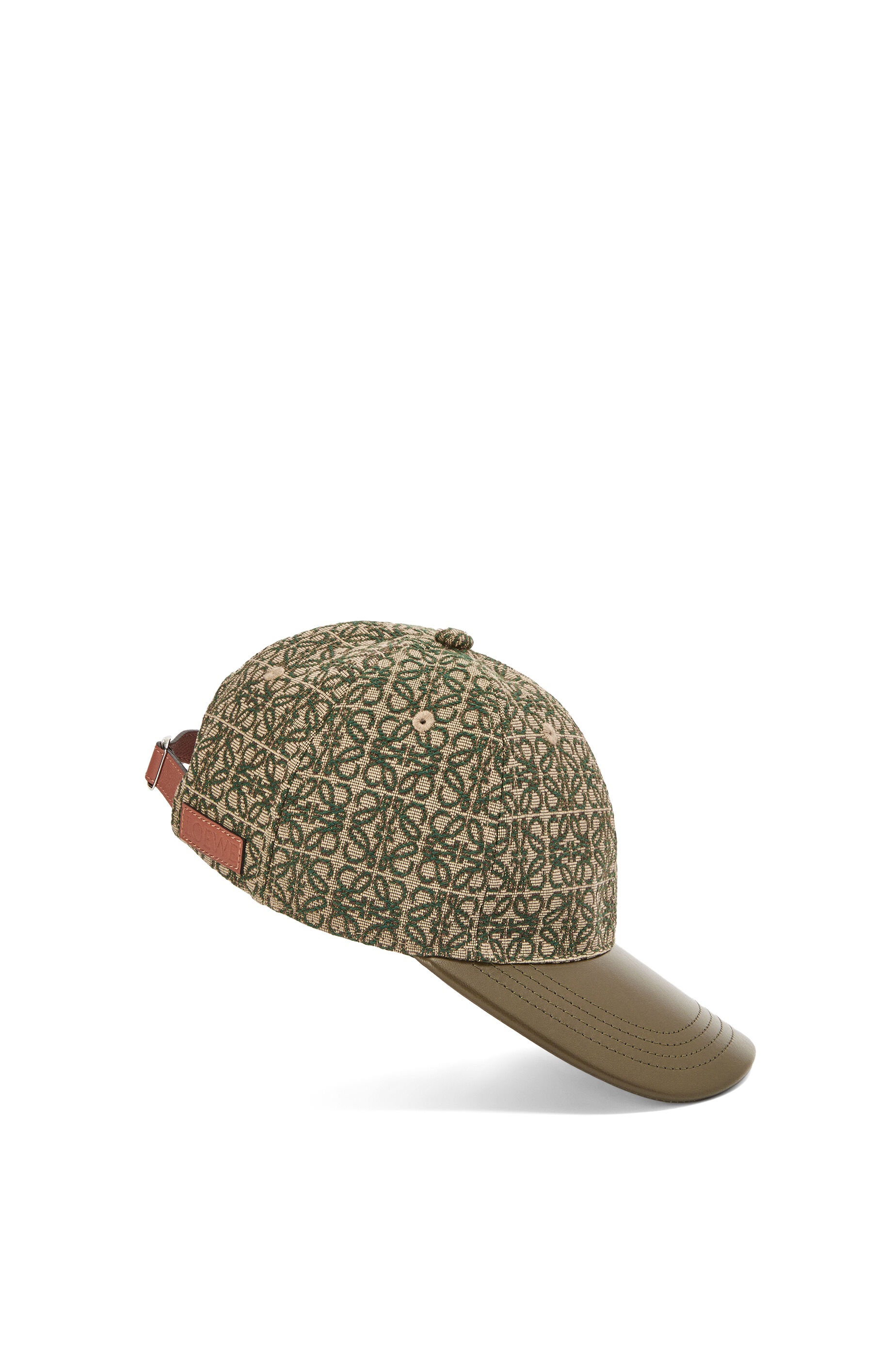 Loewe Anagram cap in jacquard and calfskin | REVERSIBLE