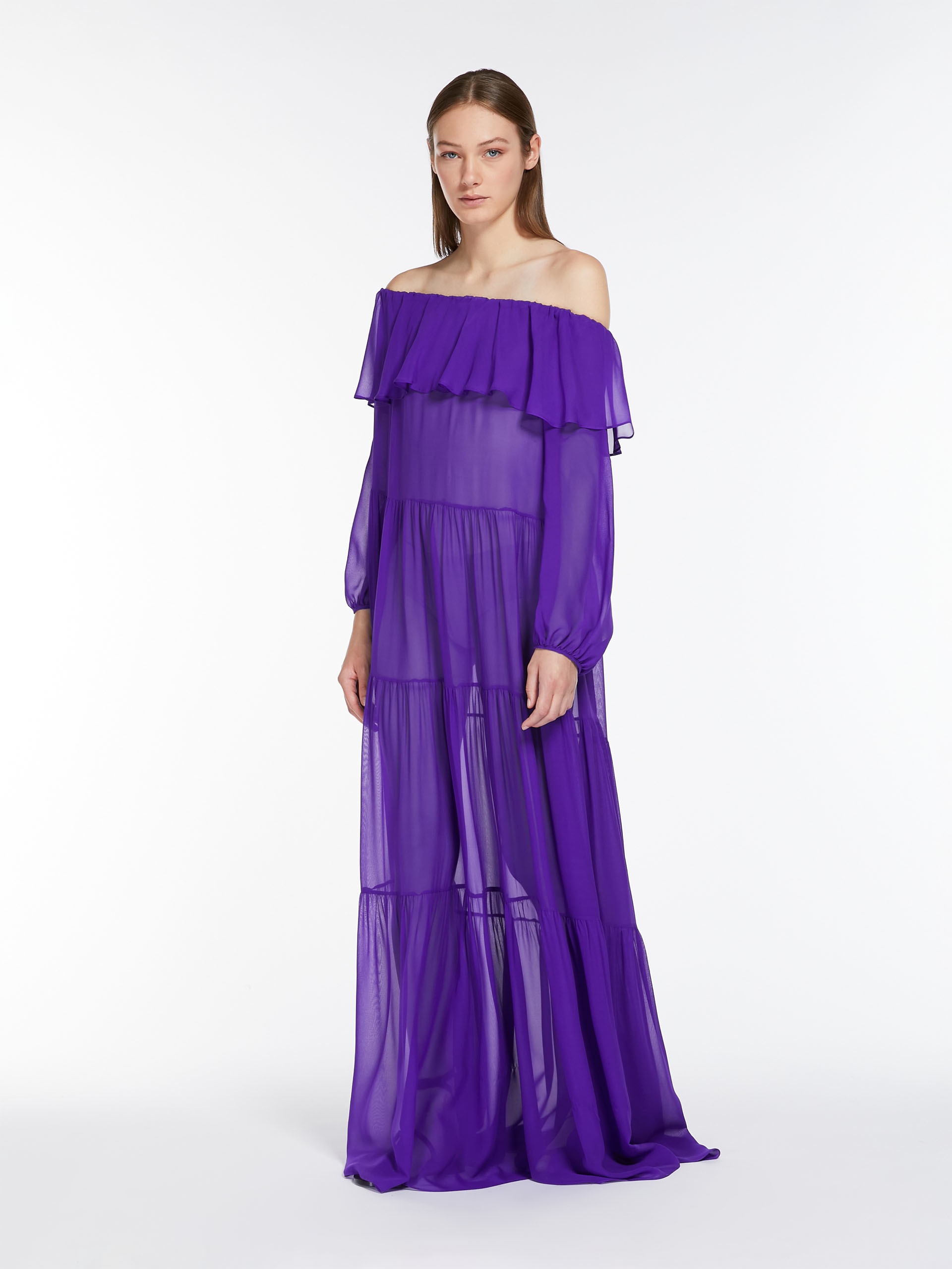 LEMMA Printed silk off-the-shoulder dress - 2