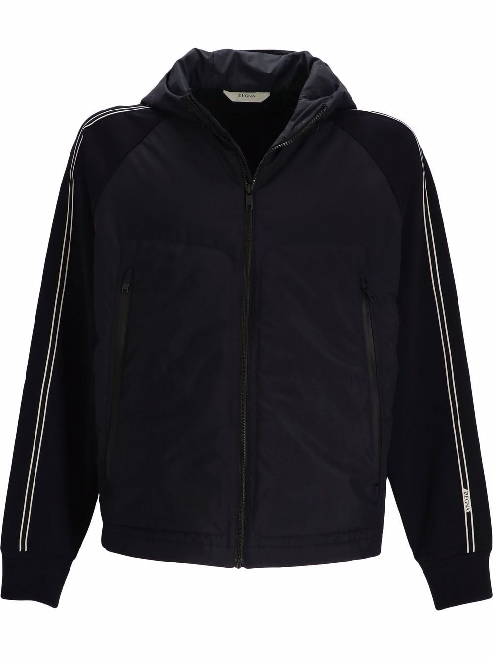 two-tone hooded jacket - 1