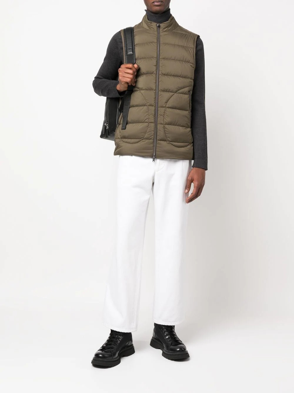 zip-up padded down gilet - 2