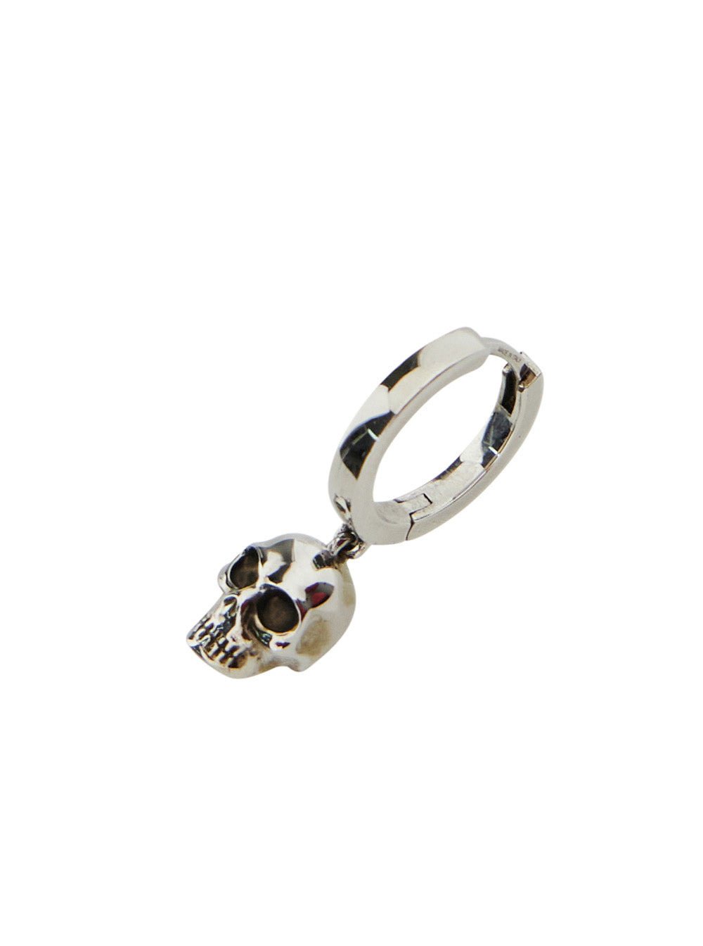 Alexander Mcqueen Men Silver-Colored Single Hoop With Skull-Shaped Pendant In Brass Man - 2