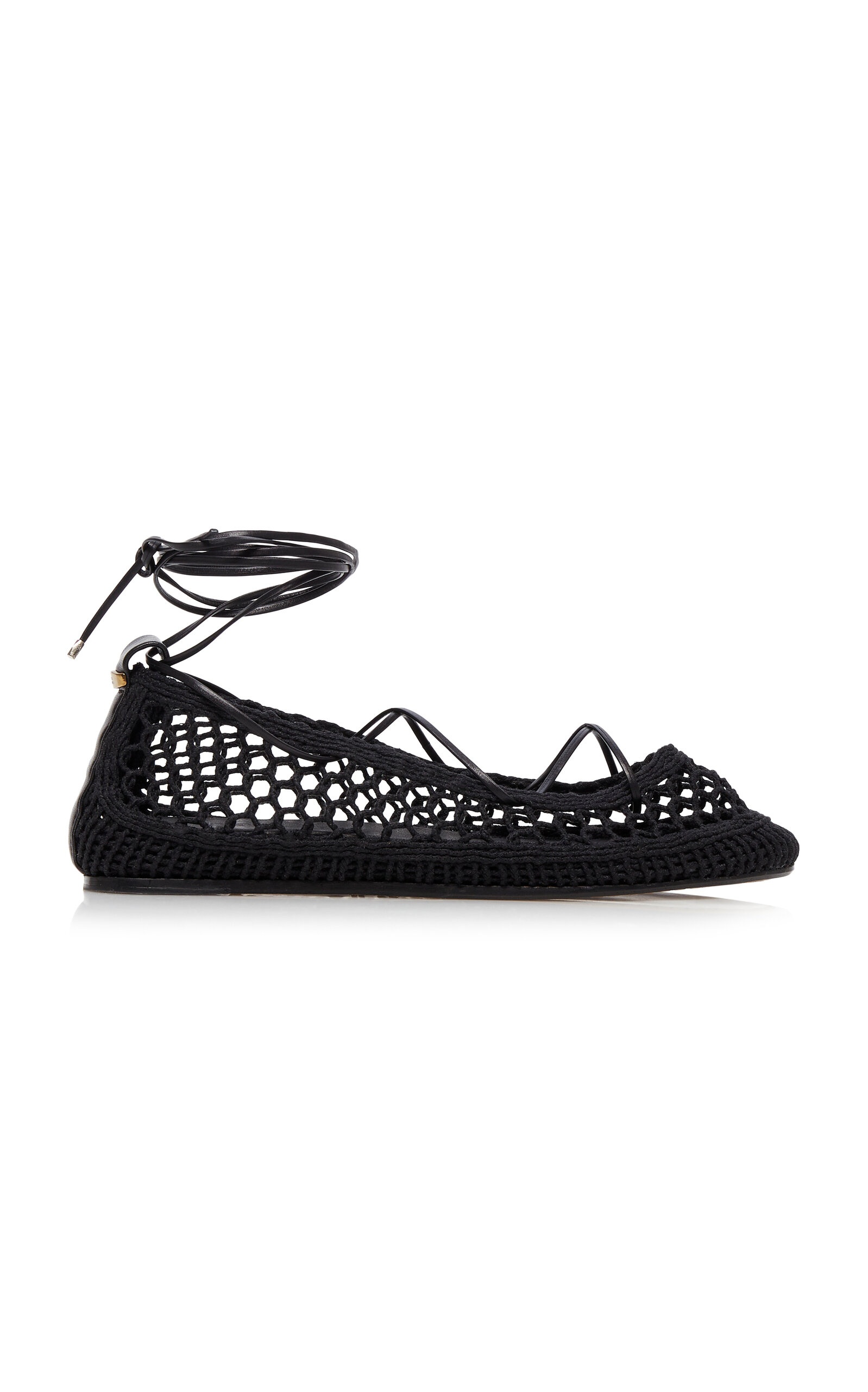 Isabel Marant Belina Lace-Up Knit Ballet Flats black