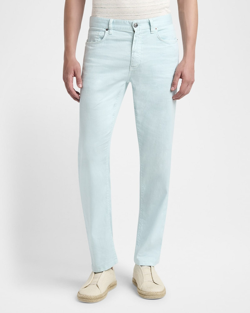 ZEGNA Men's Comfort Linen and Cotton Five-Pocket Pants outlook