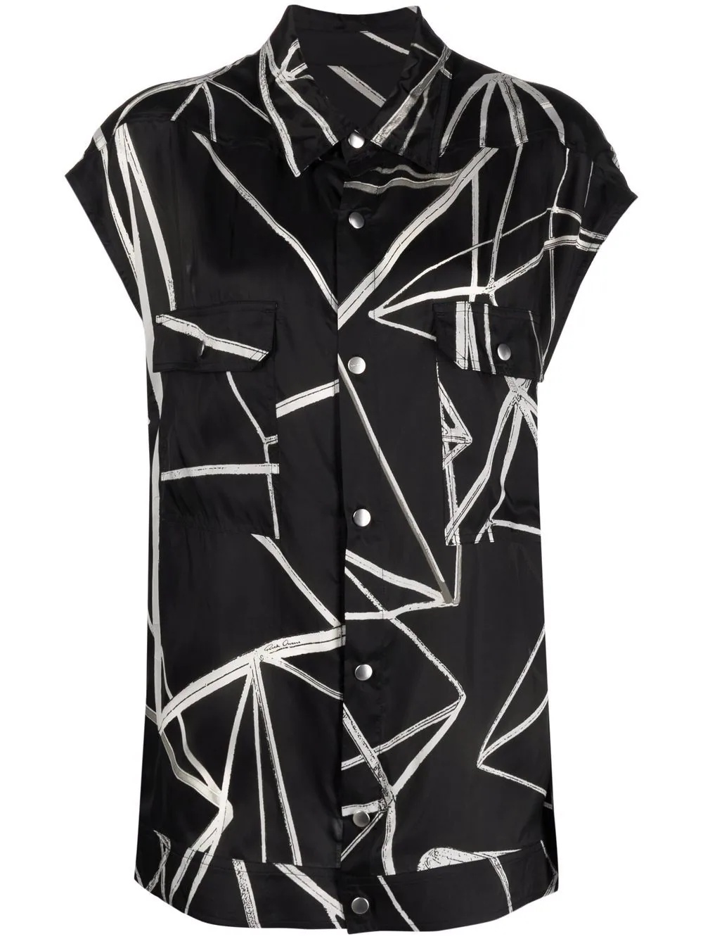 graphic-print overshirt - 1