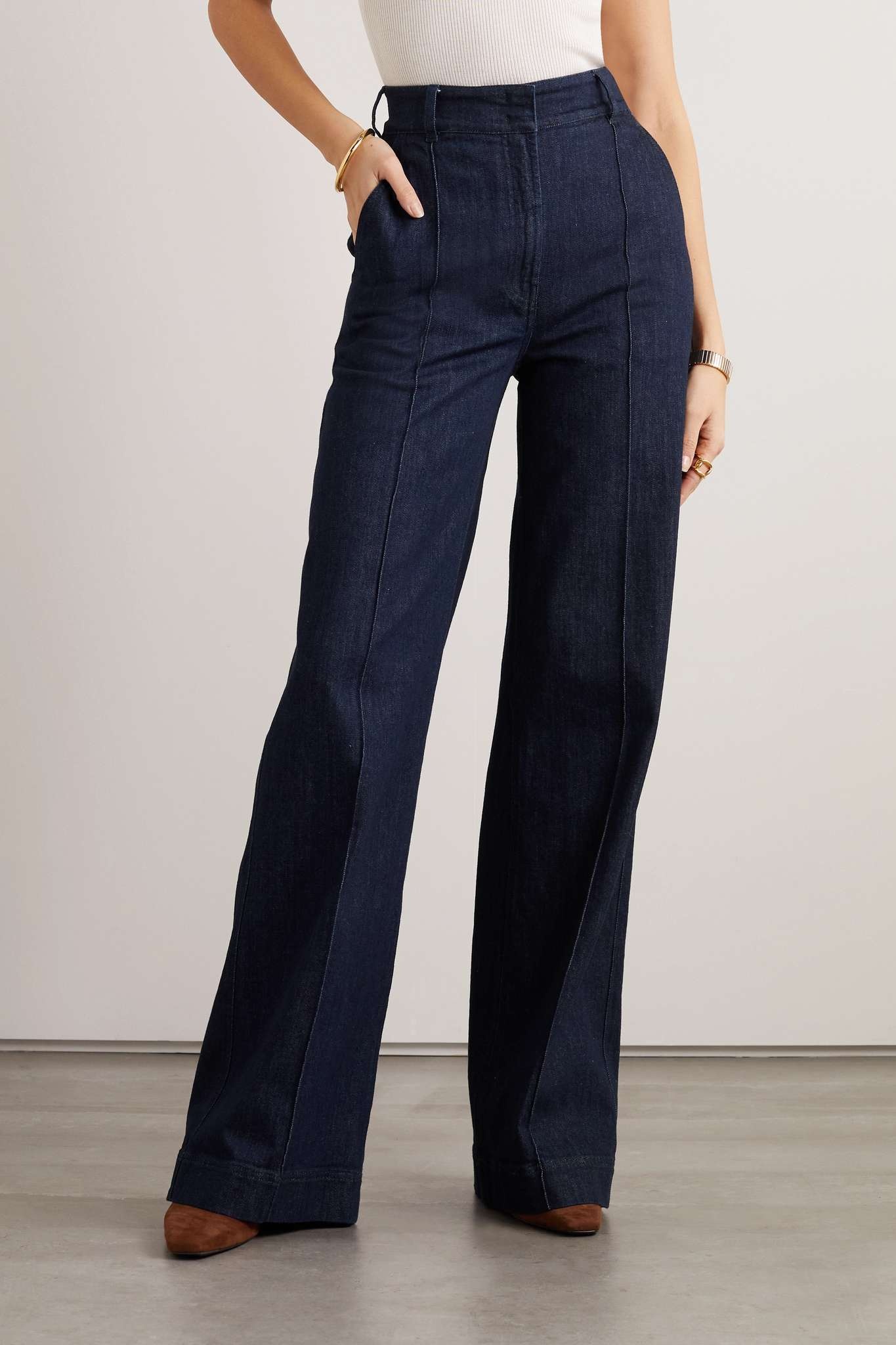 + NET SUSTAIN high-rise straight-leg stretch organic jeans - 3